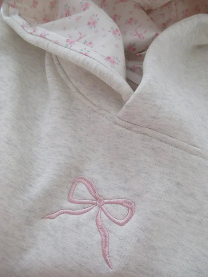 Fashionable Hoodie with Chic Bow Accent