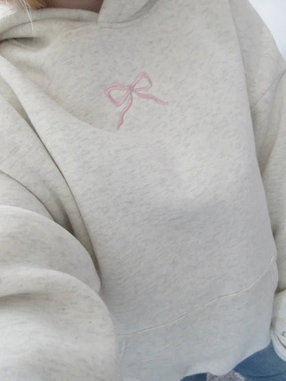Fashionable Hoodie with Chic Bow Accent - VibreMode