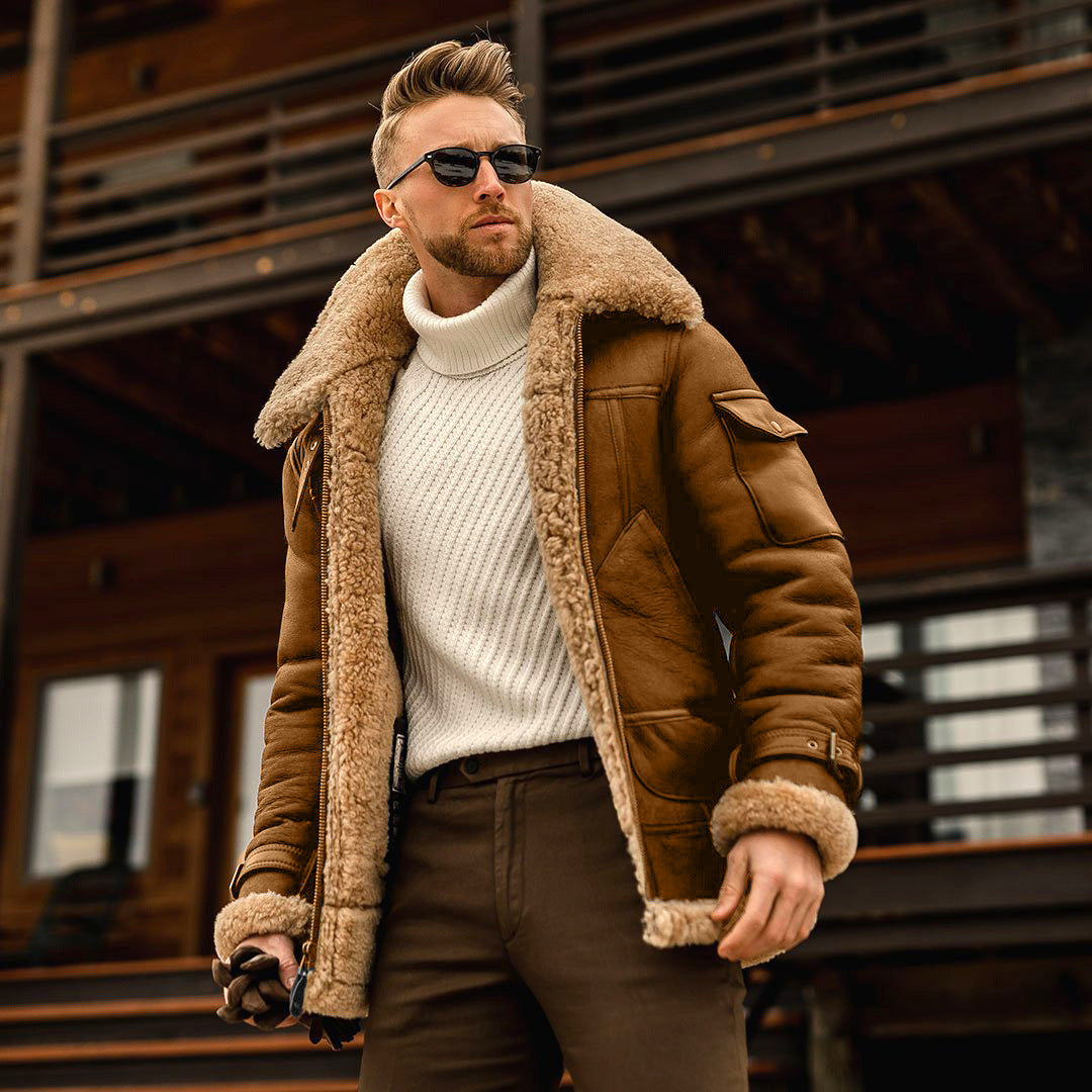 Image of Hudson | Men's Shearling Aviator Jacket