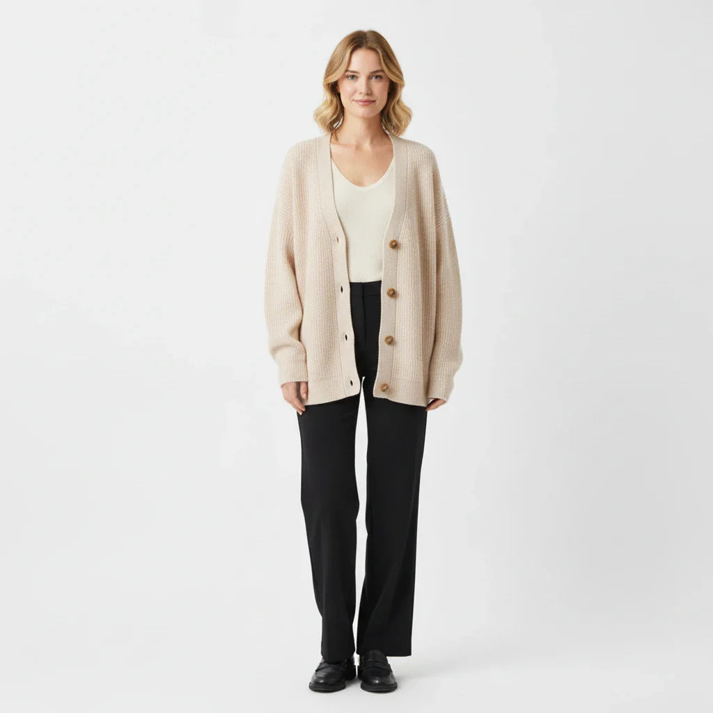 Women's Oversized Ribbed Cardigan Sweater