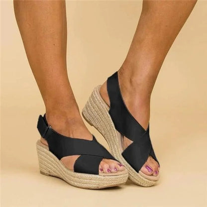 Comfortable Wedge Sandals Women's Cross Strap Shoes