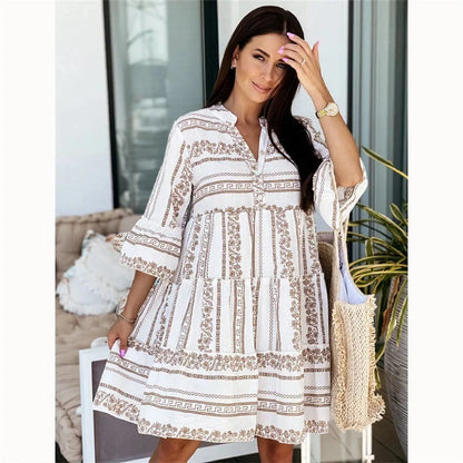 Lightweight V Neck Summer Mini Dress