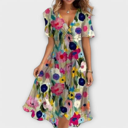 Women's Chic Floral Knee Length Dress