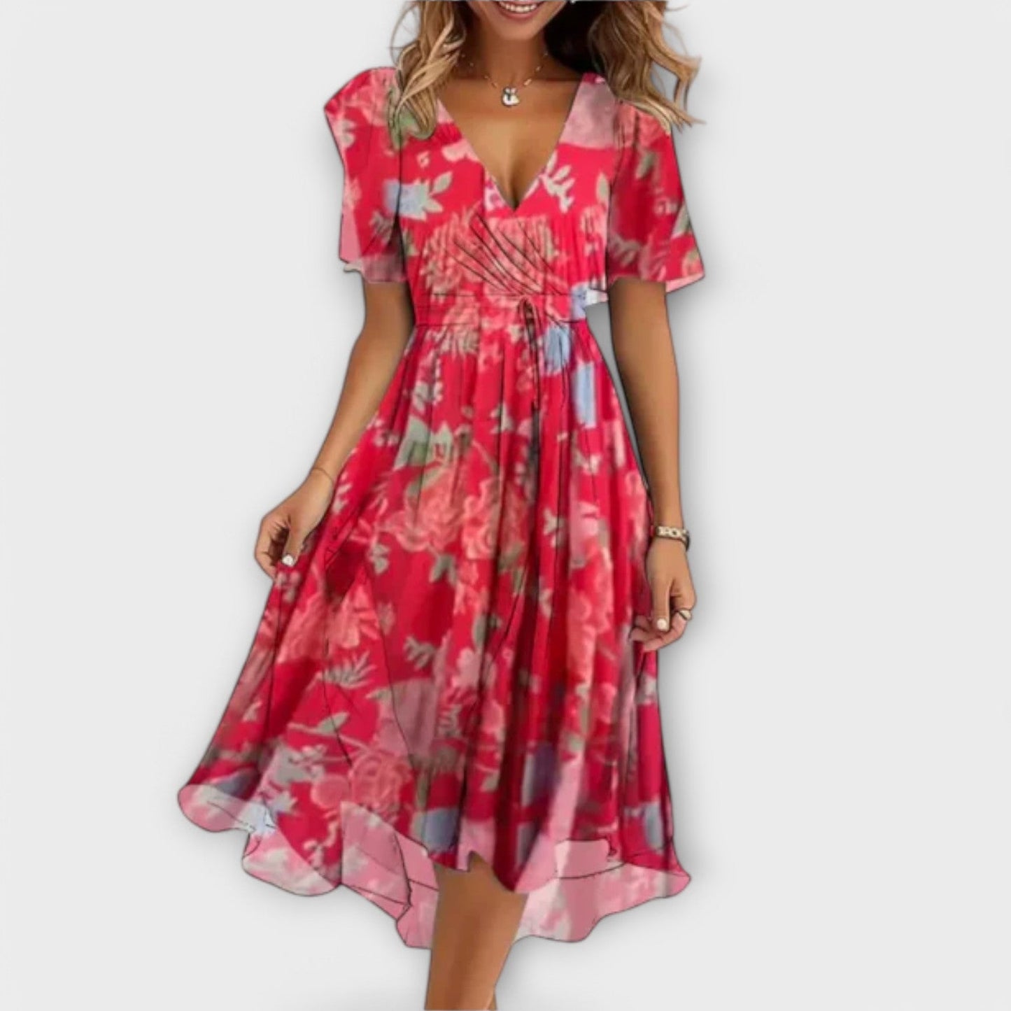 Women's Chic Floral Knee Length Dress