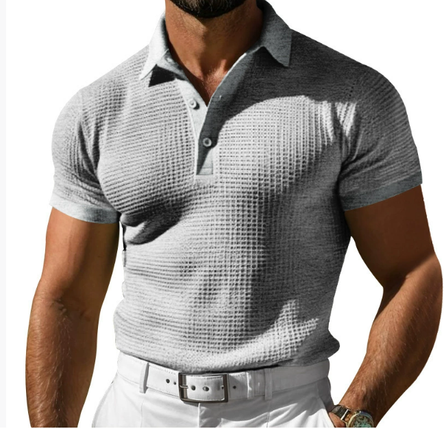 Derrick Men's Knit Polo Shirt Vintage Style - VibreMode