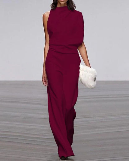 Women's Sleeveless Jumpsuit Wide Leg Ivory Formal