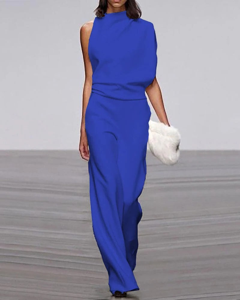 Women's Sleeveless Jumpsuit Wide Leg Ivory Formal