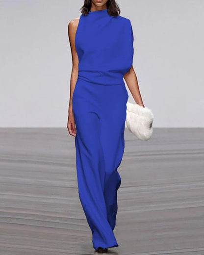 Women's Sleeveless Jumpsuit Wide Leg Ivory Formal