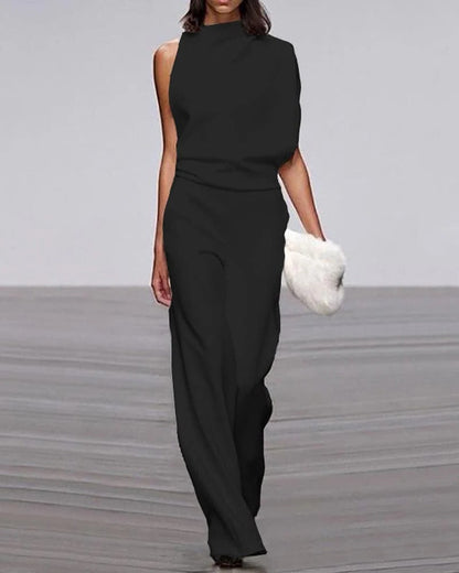 Women's Sleeveless Jumpsuit Wide Leg Ivory Formal