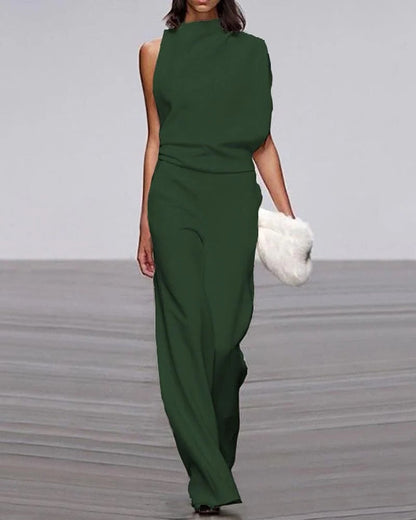 Women's Sleeveless Jumpsuit Wide Leg Ivory Formal