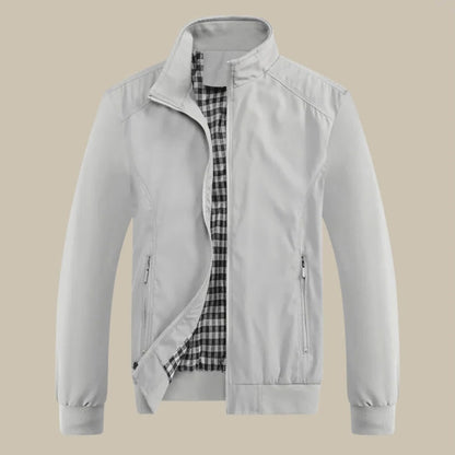 Men's High-Collar Summer Jacket: Structured Fit, Wind-Resistant, Versatile Outerwear