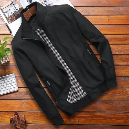 Men's High-Collar Summer Jacket: Structured Fit, Wind-Resistant, Versatile Outerwear