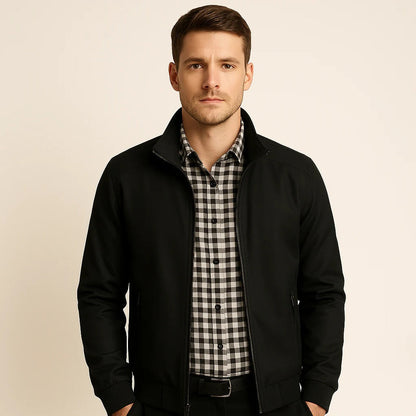 Men's High-Collar Summer Jacket: Structured Fit, Wind-Resistant, Versatile Outerwear
