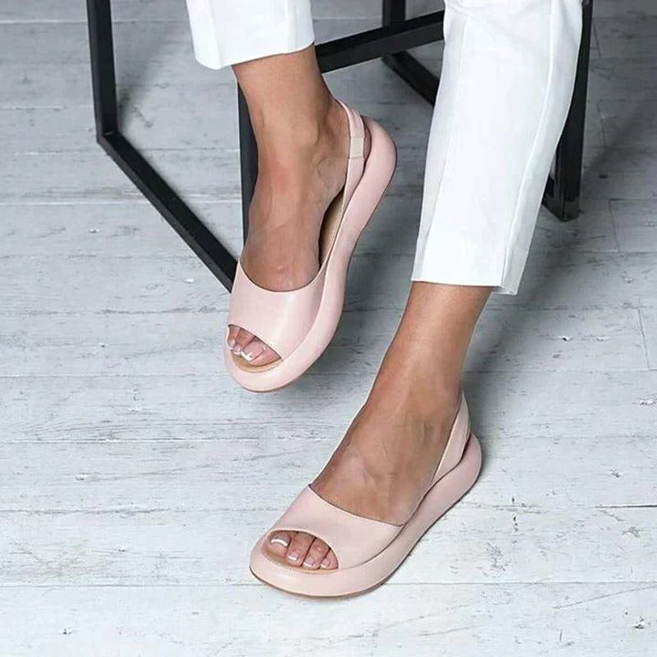 Women's Flat Sandals Peep Toe Slingback - VibreMode