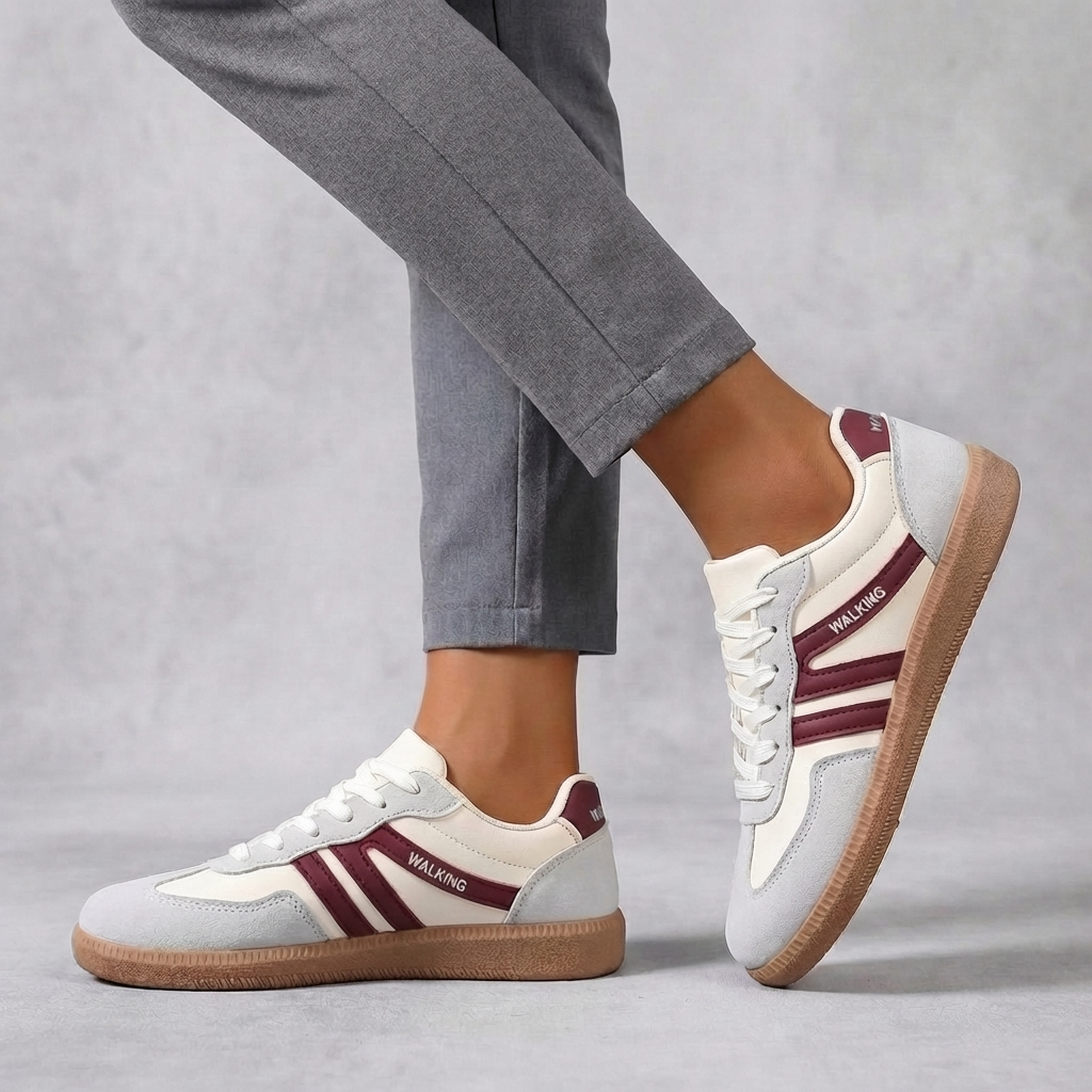 Men's Low- Lace-Up Sneakers Striped Detail