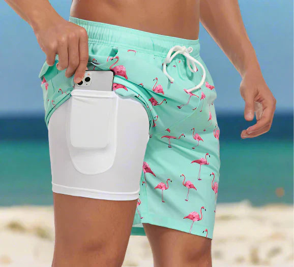 Men's Swim Shorts Lined Phone Pocket