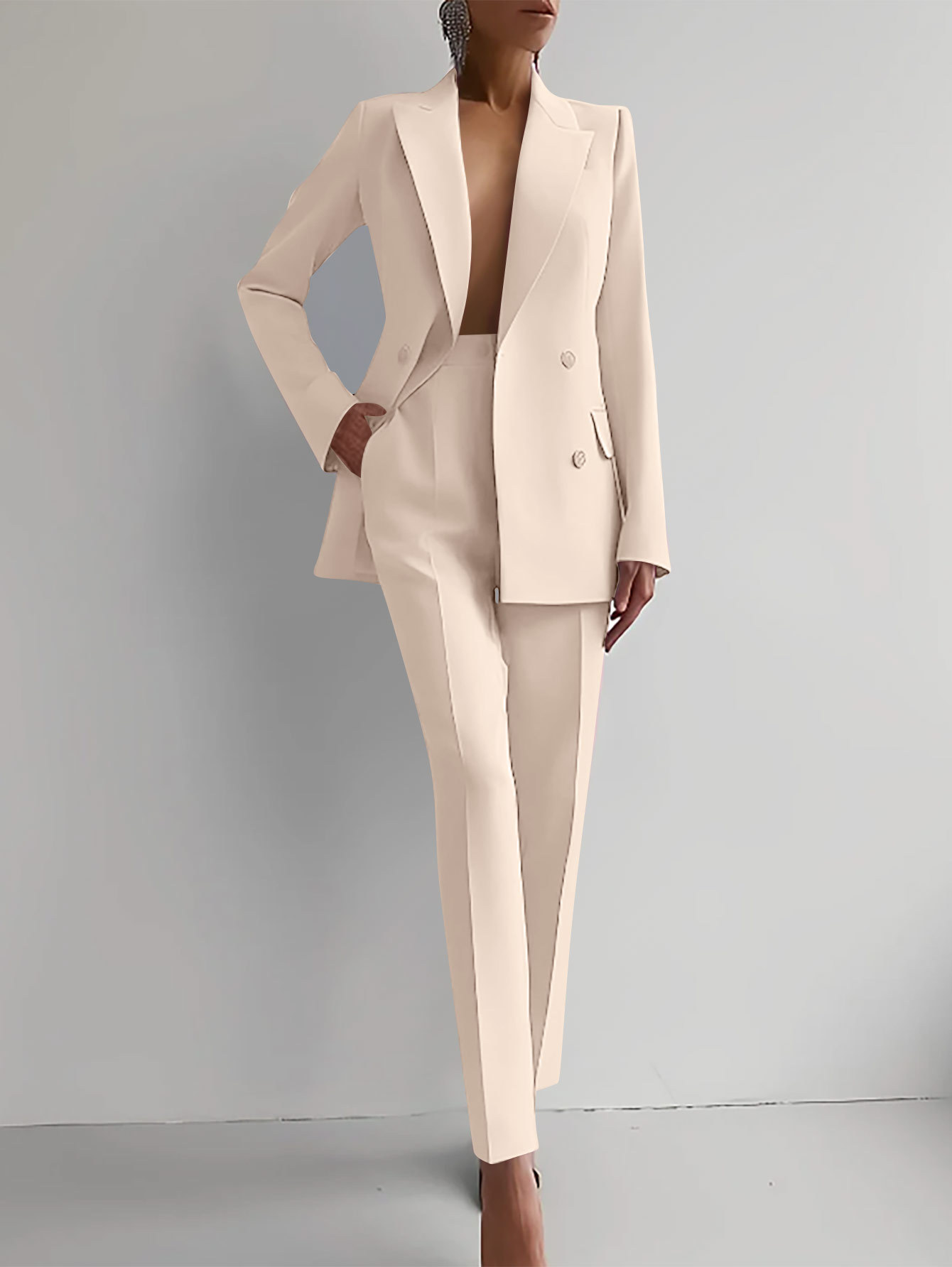 Classic 2 Piece Women's Blazer Pants Suit Set