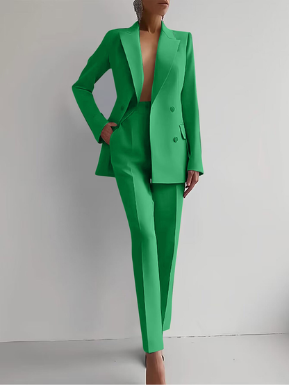 Classic 2 Piece Women's Blazer Pants Suit Set