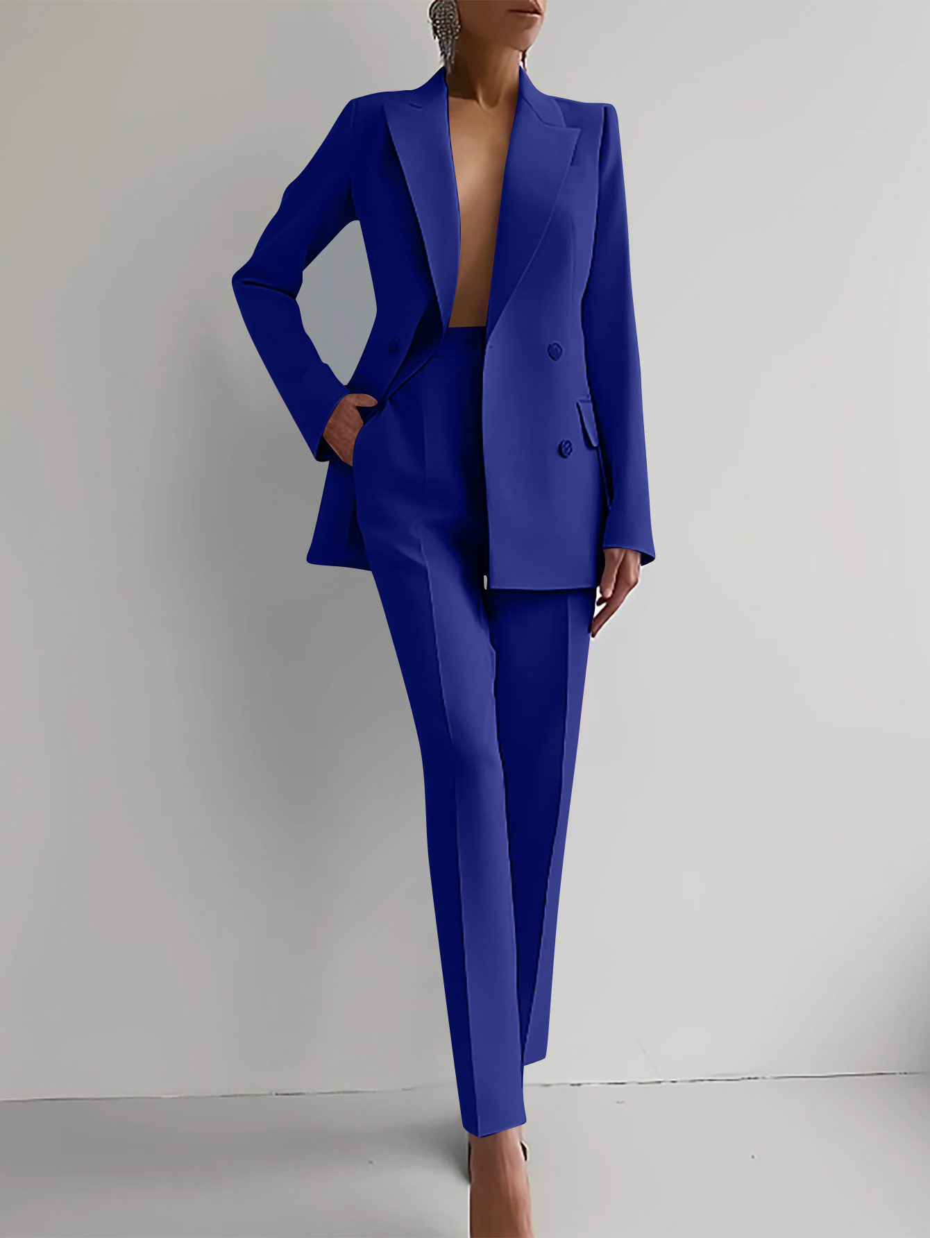 Classic 2 Piece Women's Blazer Pants Suit Set