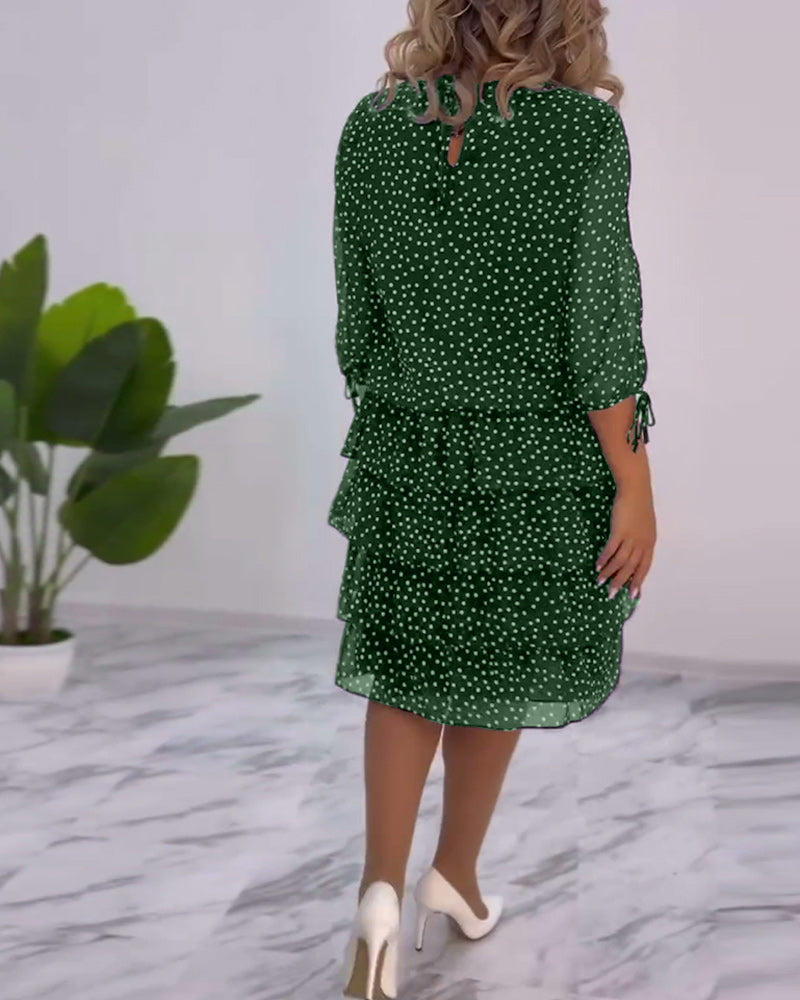 Chic Spot Ruffled Women's Dress