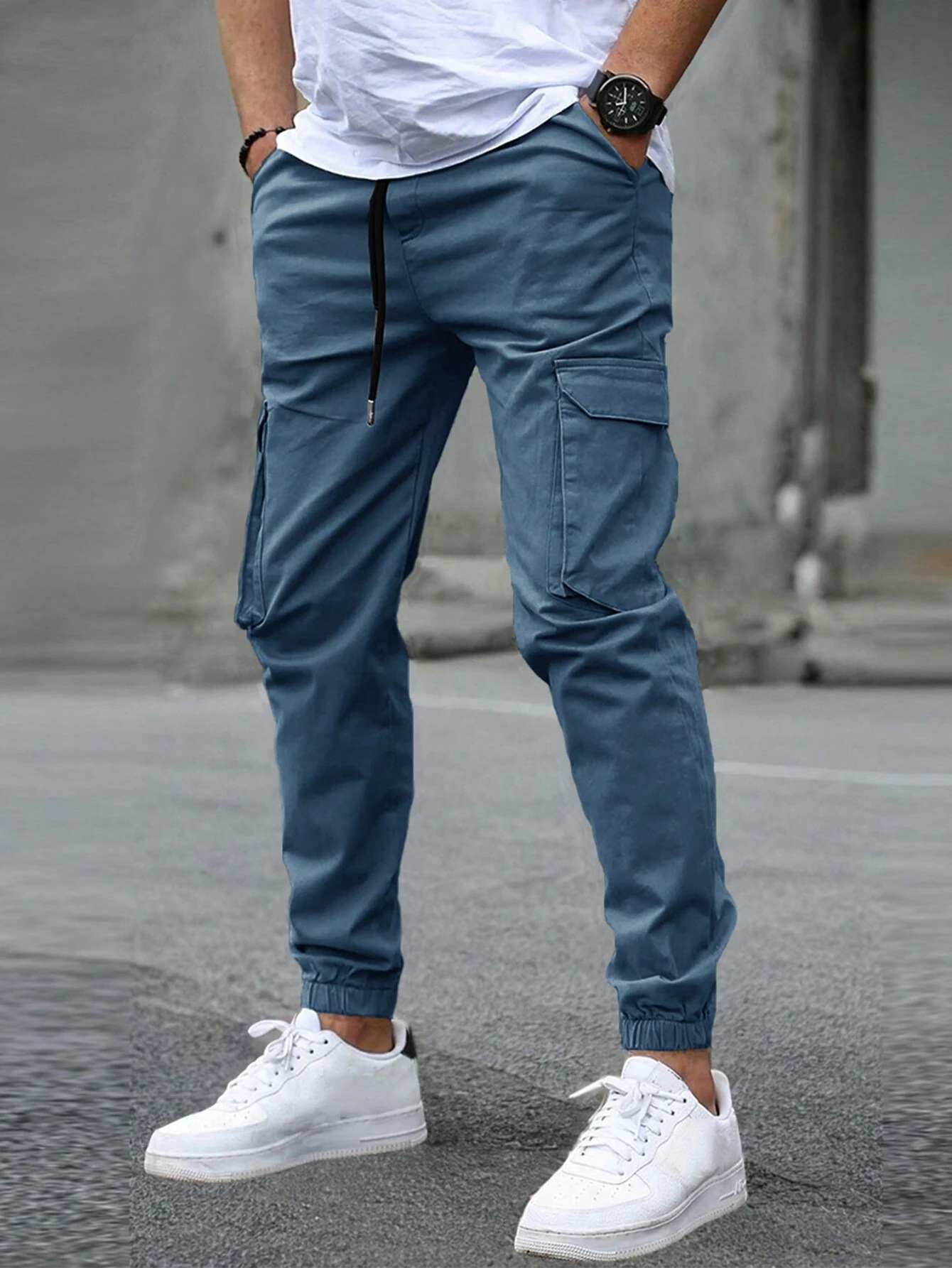 Men's Cargo Pants Drawstring Elastic Ankle Cuffs