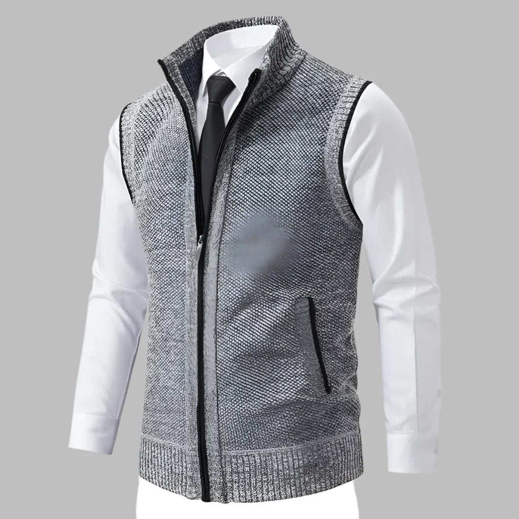 Men's Knit Sweater Vest Full Zip