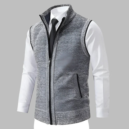 Men's Knit Sweater Vest Full Zip