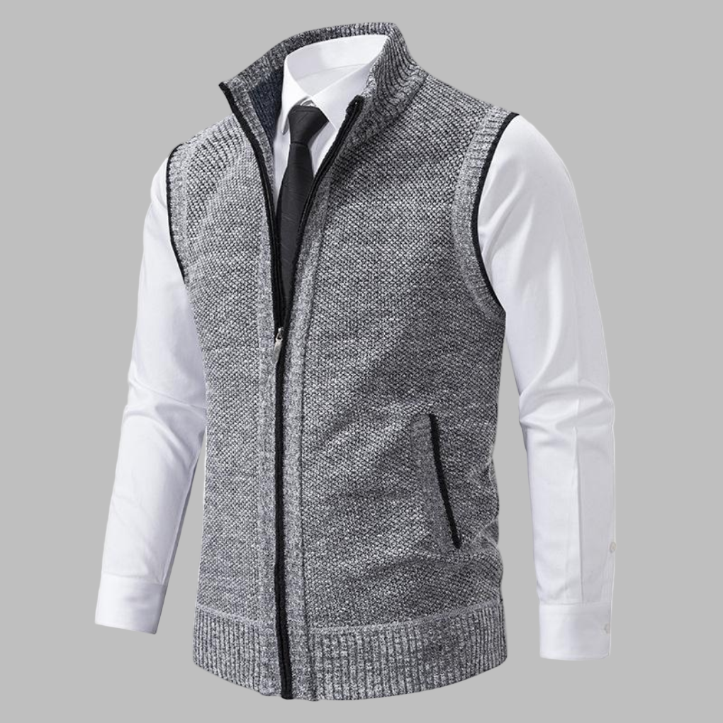 Men's Knitted Zip Up Vest