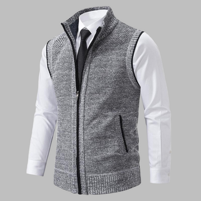 Men's Knitted Zip Up Vest
