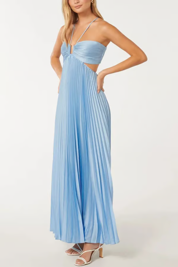 Elegant Ladies Formal Halter Maxi Evening Dress