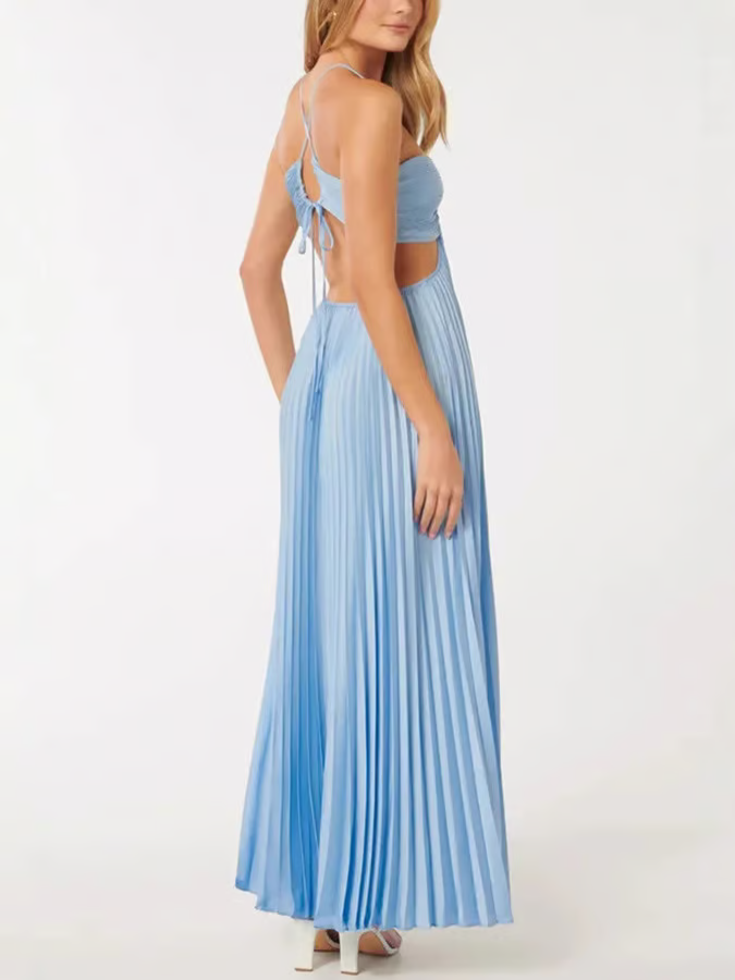 Elegant Ladies Formal Halter Maxi Evening Dress