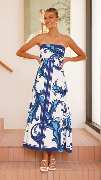 Elegant Floral Women's Party Dress - VibreMode