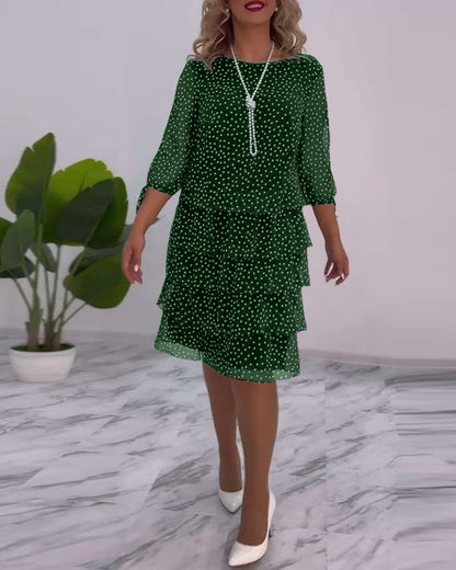 Chic Spot Ruffled Women's Dress