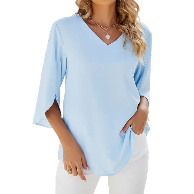 Women's Classic V Neck Top - VibreMode