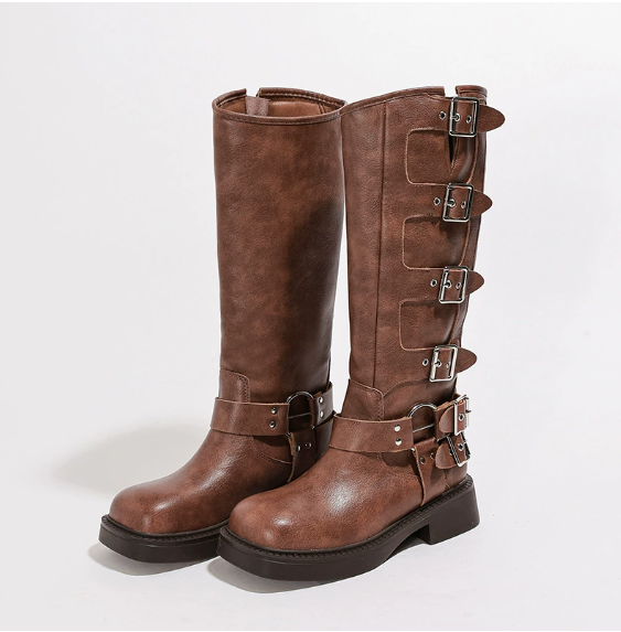 Women's Brown Phoenix Boots - VibreMode