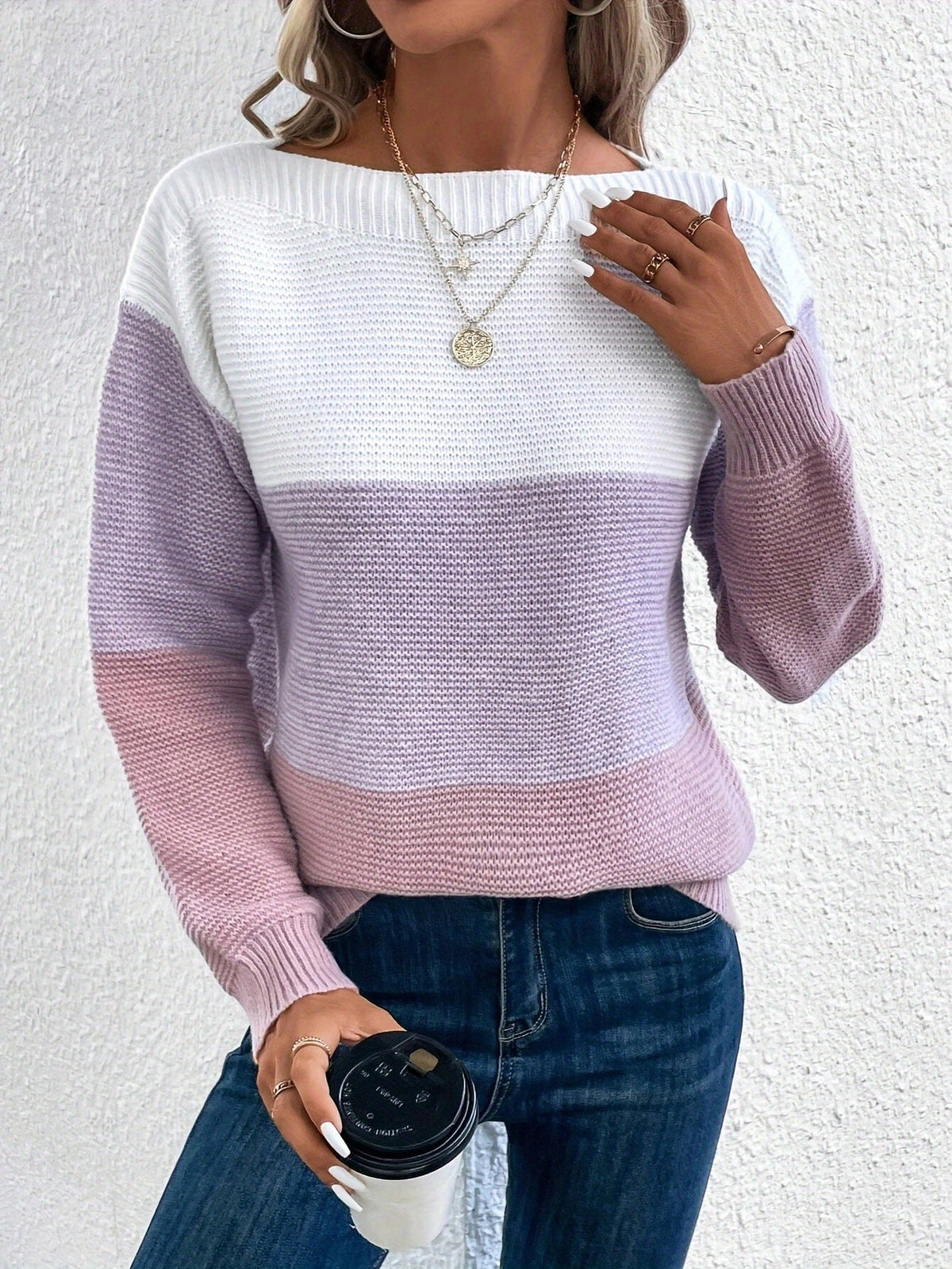 Women's Long Sleeve Sweater Round Neckline
