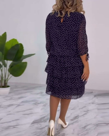 Chic Spot Ruffled Women's Dress