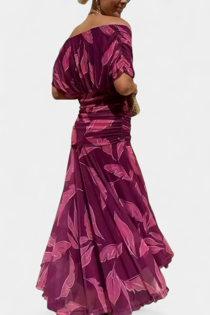 Chic Cold Shoulder Flowy Midi Dress