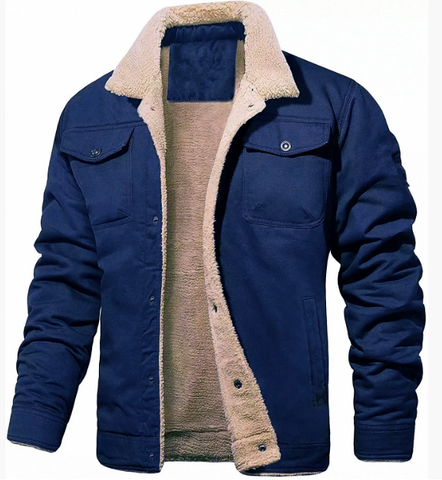 Men's Bomber Jacket Lined Warm Insulation Button Front