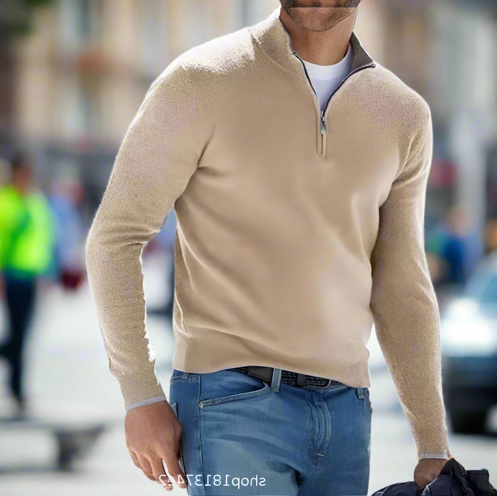 Men's Wool Zip Sweater