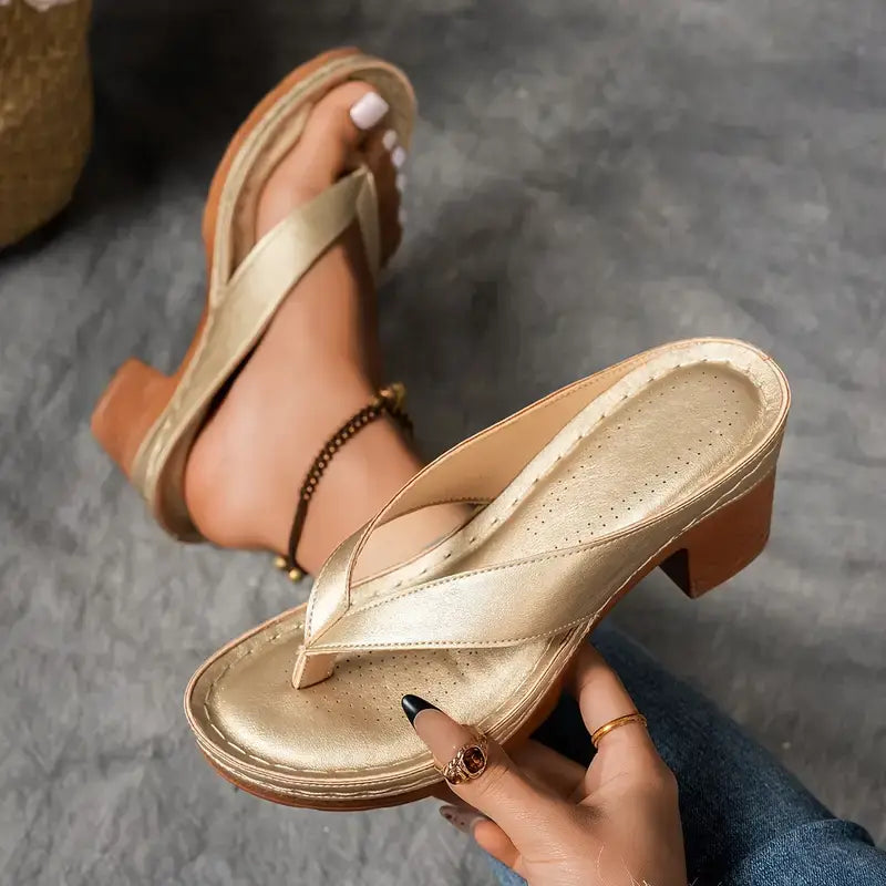 Red Ladies Comfortable Flat Flip Flop Sandals