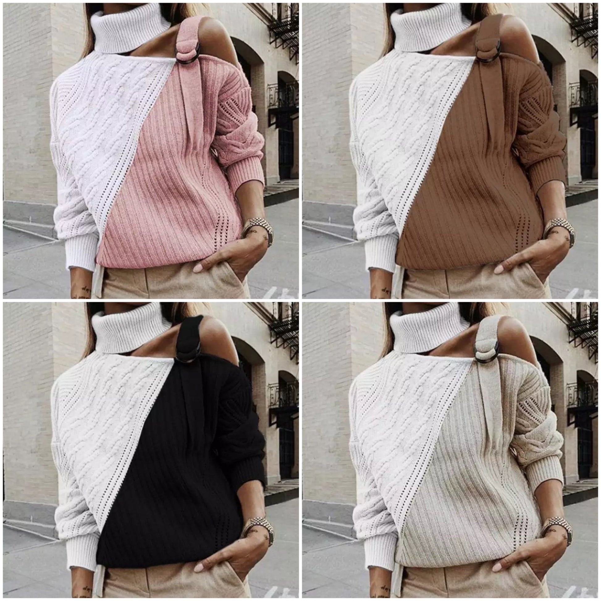Women's Turtleneck Short Sweater - VibreMode