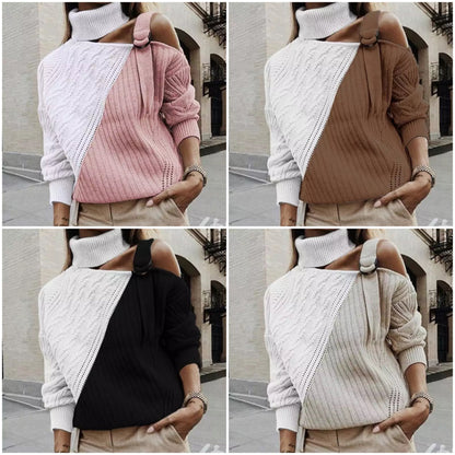Women's Turtleneck Short Sweater - VibreMode
