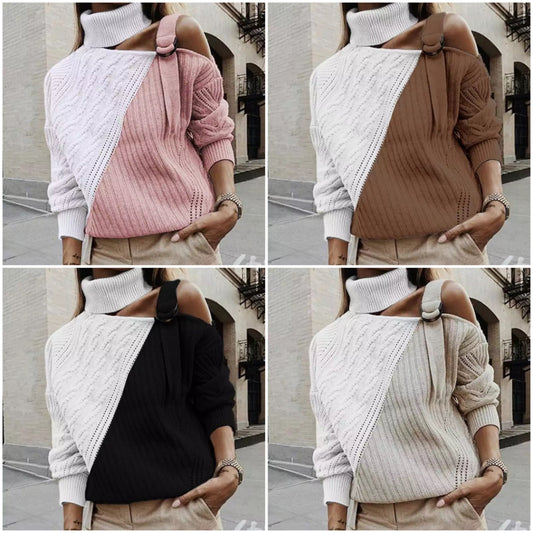 Women's Turtleneck Short Sweater - VibreMode