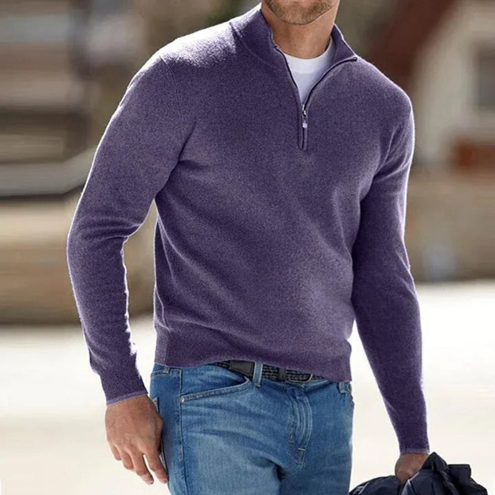 Men's Wool Zipper Sweater