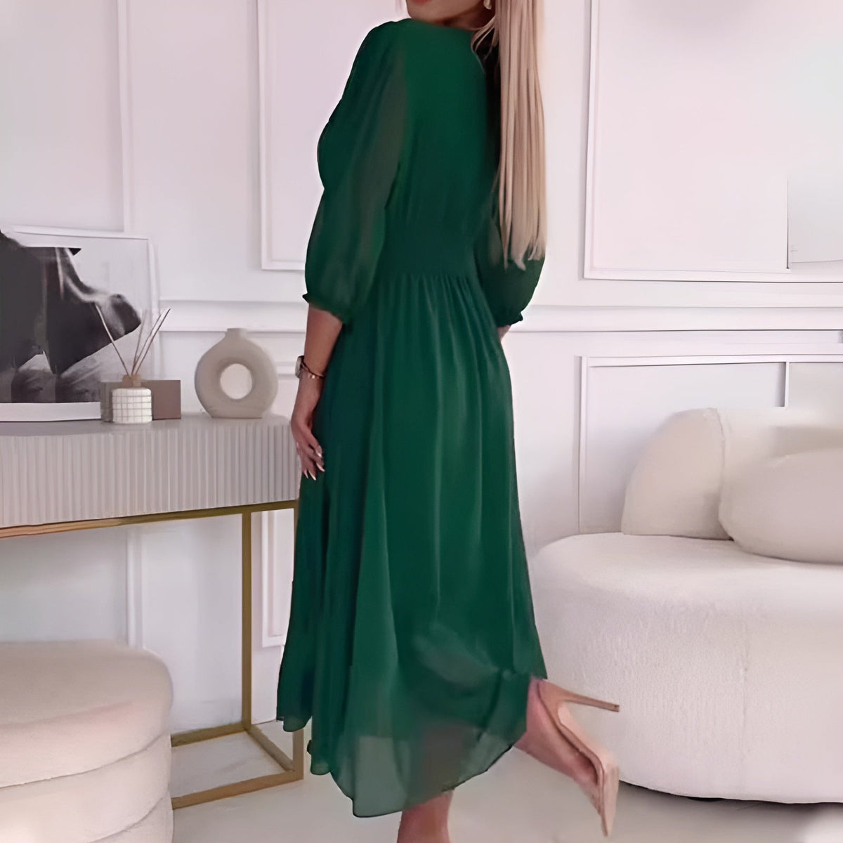 Women's Tummy Control Wrap Dress Flowy Evening