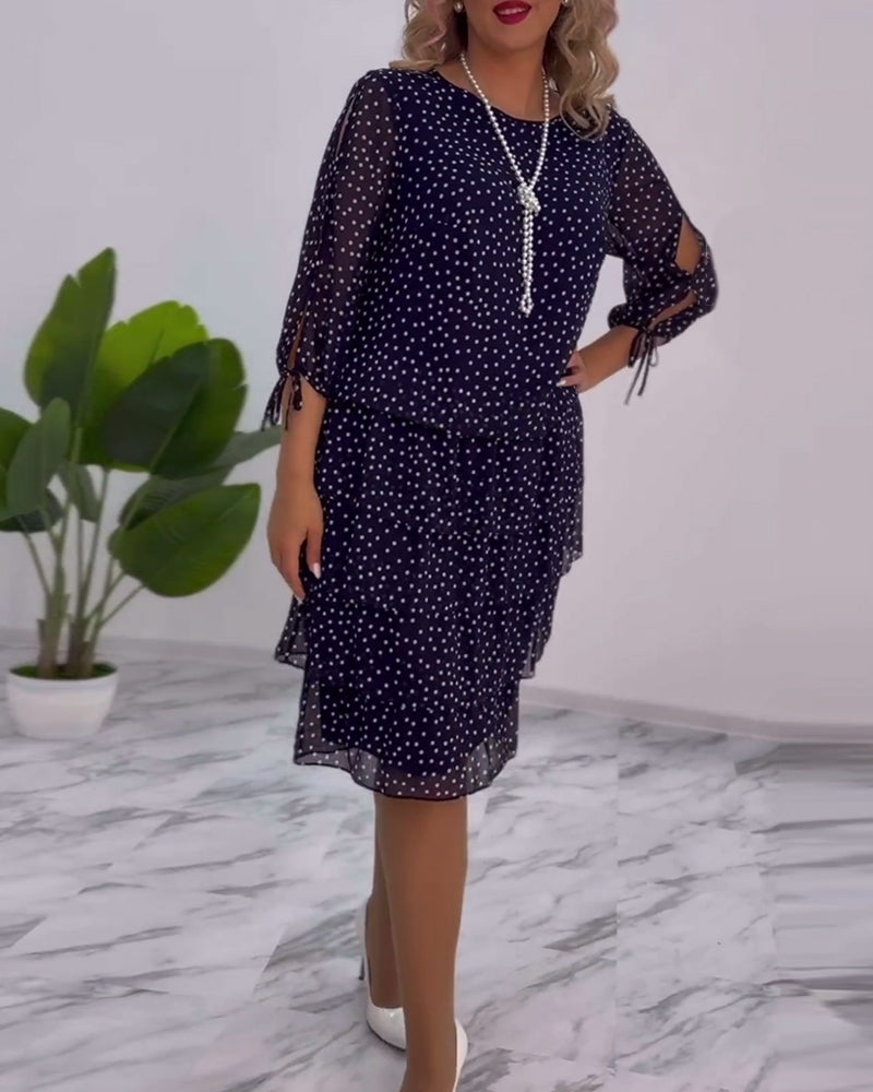 Chic Spot Ruffled Women's Dress