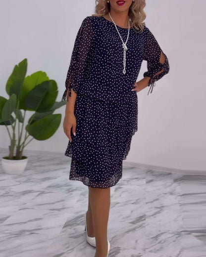 Chic Spot Ruffled Women's Dress