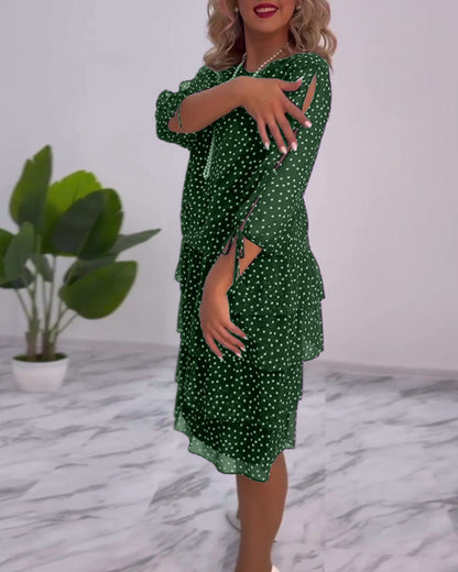 Chic Spot Ruffled Women's Dress