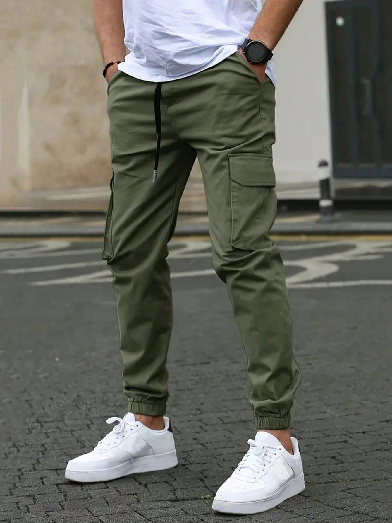 Men's Cargo Pants Drawstring Elastic Ankle Cuffs